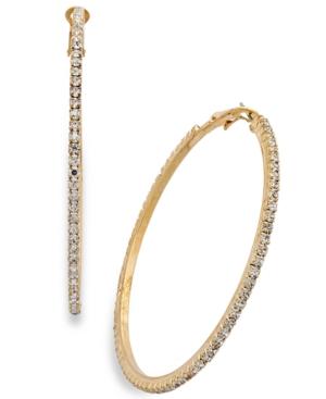 Thalia Sodi Extra Large 2.4 Crystal Pave Hoop Earrings