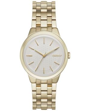 Dkny Women's Park Slope Gold-tone Stainless Steel Bracelet Watch 36mm Ny2382