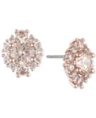Marchesa Rose Gold-tone Crystal Cluster Button Earrings