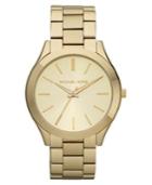 Michael Kors Women's Slim Runway Gold-tone Stainless Steel Bracelet Watch 42mm Mk3179