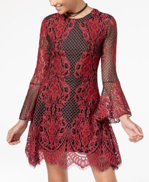 American Rag Juniors' Bell-sleeve Lace Fit & Flare Dress, Created For Macy's