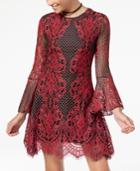 American Rag Juniors' Bell-sleeve Lace Fit & Flare Dress, Created For Macy's