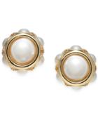 Charter Club Gold-tone Imitation Pearl Stud Earrings, Created For Macy's