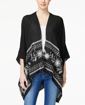 Collection Xiix Embroidered Border Poncho