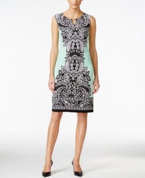 Jm Collection Petite Sleeveless Paisley-print Dress, Only At Macy's