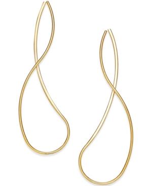Crossover Drop Earrings In 14k Gold