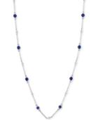 Effy Sapphire (1-3/8 Ct. T.w.) & Diamond (1/8 Ct. T.w.) Station Collar Necklace In 14k White Gold (also Available In Ruby, Emerald & Tanzanite)