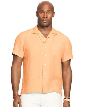 Polo Ralph Lauren Big And Tall Linen-silk Camp Shirt