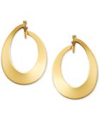 Polished Oval Hoop Earrings In 14k Gold