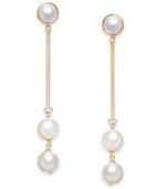 Inc International Concepts Gold-tone Simulated Pearl Stick Earrings, Created For Macy's