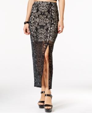 Material Girl Juniors' Front-slit Burnout Maxi Skirt, Only At Macy's