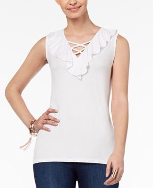 Thalia Sodi Ruffled Crisscross-neck Top, Created For Macy's