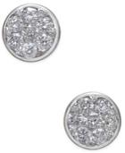 Diamond Cluster Bezel Stud Earrings (5/8 Ct. T.w.) In 14k White Gold