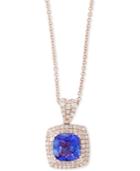 Final Call By Effy Tazanite (2-1/4 Ct. T.w.) & Diamond (3/8 Ct. T.w.) 18 Pendant Necklace In 14k Rose Gold