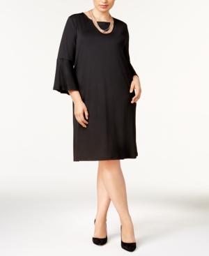 Kasper Plus Size Bell-sleeve Sheath Dress