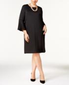 Kasper Plus Size Bell-sleeve Sheath Dress