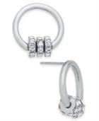 I.n.c. Silver-tone Pave Rondelle Bead & Circle Stud Earrings, Created For Macy's