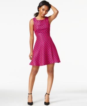 Maison Jules Jacquard Fit & Flare Dress, Only At Macy's