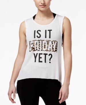 Material Girl Active Juniors' Graphic High-low Tank Top, Only At Macy's