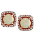 Gemma By Effy Opal (3/4 Ct. T.w.) And Diamond (1/8 Ct. T.w.) Stud Earrings In 14k Rose Gold
