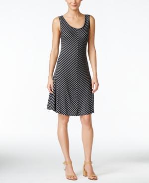 Style & Co. Chevron Striped A-line Dress, Only At Macy's