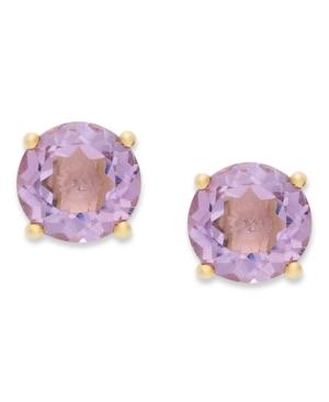 18k Gold Over Sterling Sterling Earrings, February's Birthstone Amethyst Stud Earrings (1-3/8 Ct. T.w.)