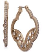 Lonna & Lilly Gold-tone Crystal Artistic Hoop Earrings