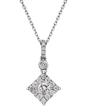 Diamond Square Pendant Necklace (1/2 Ct. T.w.) In 14k White Gold