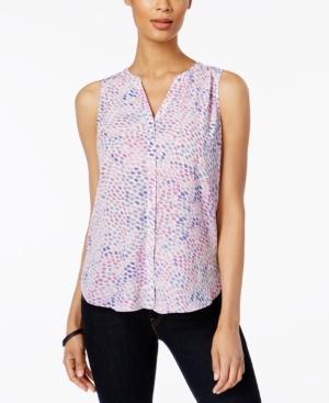 Nydj Pleated Printed Blouse