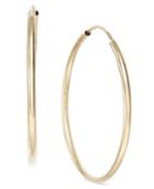 Polished Endless Hoop Earrings In 10k Gold