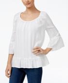 Style & Co Ruffled-hem Pleated Top, Only At Macy's