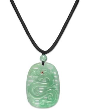 Dyed Jade Dragon Pendant Necklace (36x49mm)