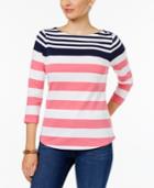 Charter Club Petite Cotton Striped Top, Only At Macy's