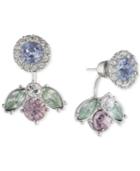Givenchy Silver-tone Crystal Jacket Earrings