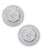 Diamond Cluster Round Stud Earrings (1/2 Ct. T.w.) In 14k White Gold