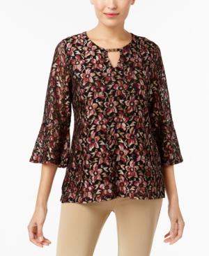 Jm Collection Embellished Lace Top, Created For Macy's