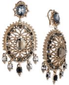 Marchesa Gold-tone Multi-stone Openwork Drop Earrings