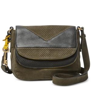 Fossil Piper Double Flap Perforated Crossbody