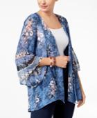 Style & Co Bell-sleeve Open Kimono, Created For Macy's