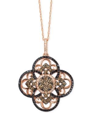 Le Vian Diamond Clover Pendant Necklace In 14k Rose Gold (7/8 Ct. T.w.)