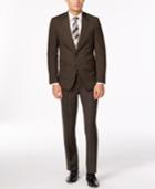 Kenneth Cole Reaction Slim-fit Brown Sharkskin Suit
