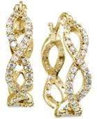 Giani Bernini Cubic Zirconia Infinity Hoop Earrings In 18k Gold-plated Sterling Silver, Created For Macy's