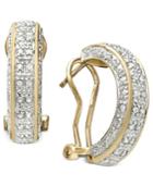Victoria Townsend Diamond Earrings, 18k Gold Over Sterling Silver Diamond Hoop (1/2 Ct. T.w.)