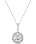 White Sapphire Pendant Necklace In 14k White Gold (1-1/10 Ct. T.w.)