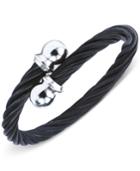 Charriol Unisex Black And Silver-tone Cable Bangle Bracelet