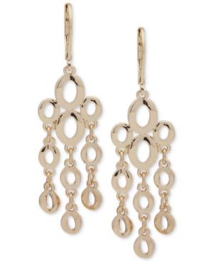 Anne Klein Gold-tone Oval Link Chandelier Earrings