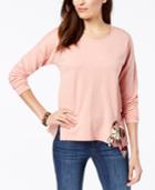 Style & Co Tie-front Sweatshirt, Created For Macy's