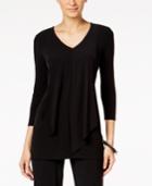 Alfani Petite Draped Layered-look Top, Only At Macy's