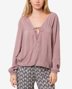O'neill Juniors' Dresden Tie-front Peasant Top