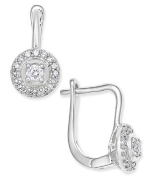 Diamond Circle Leverback Earrings (1/5 Ct. T.w.) In 14k White Or Yellow Gold
